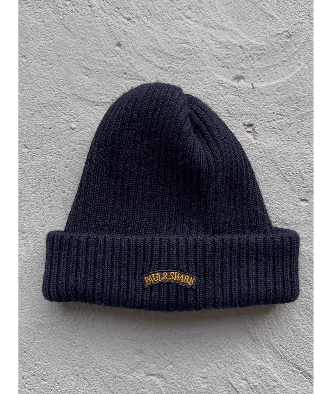 PAUL & SHARK Темно-синяя шерстяная шапка, фото 8