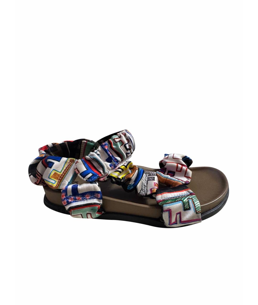 FENDI KIDS Мульти текстильные сандалии и шлепанцы, фото 1