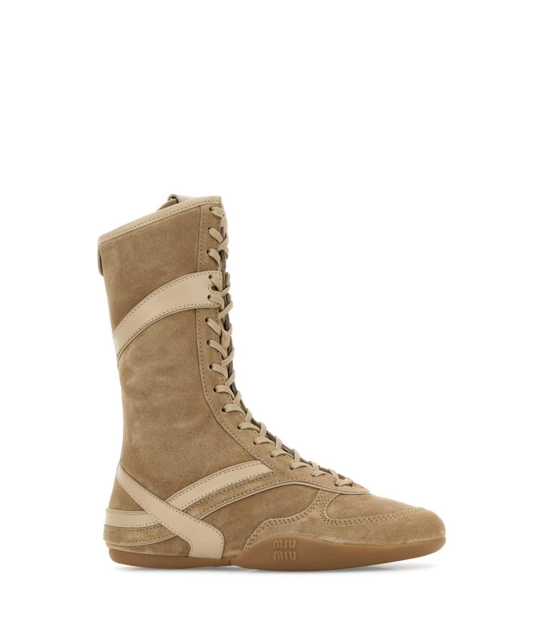 MIU MIU Бежевые замшевые кеды, фото 2