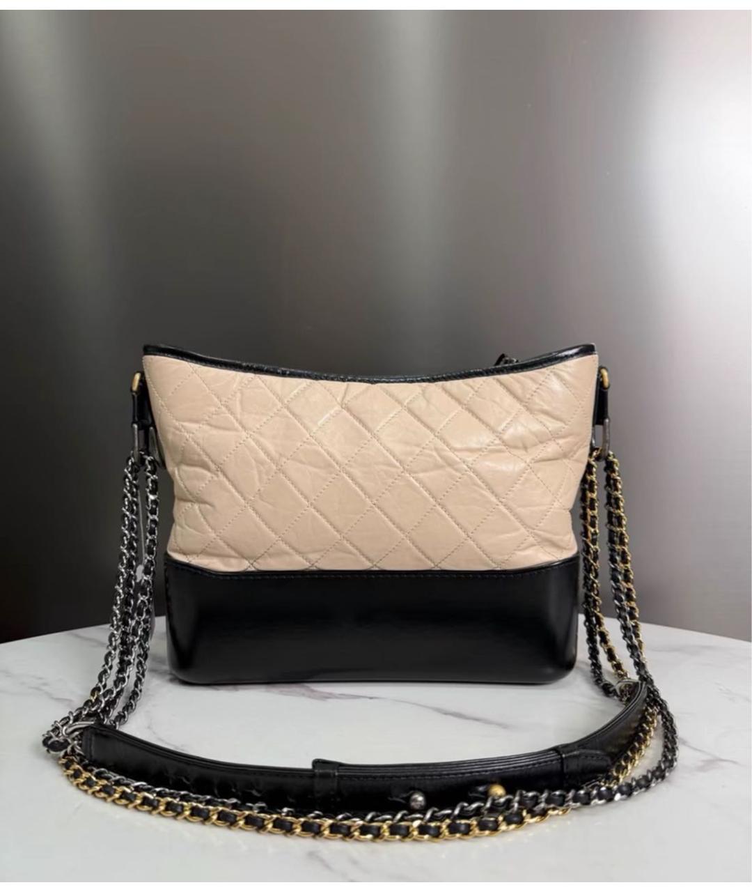 CHANEL Бежевая кожаная сумка через плечо, фото 4