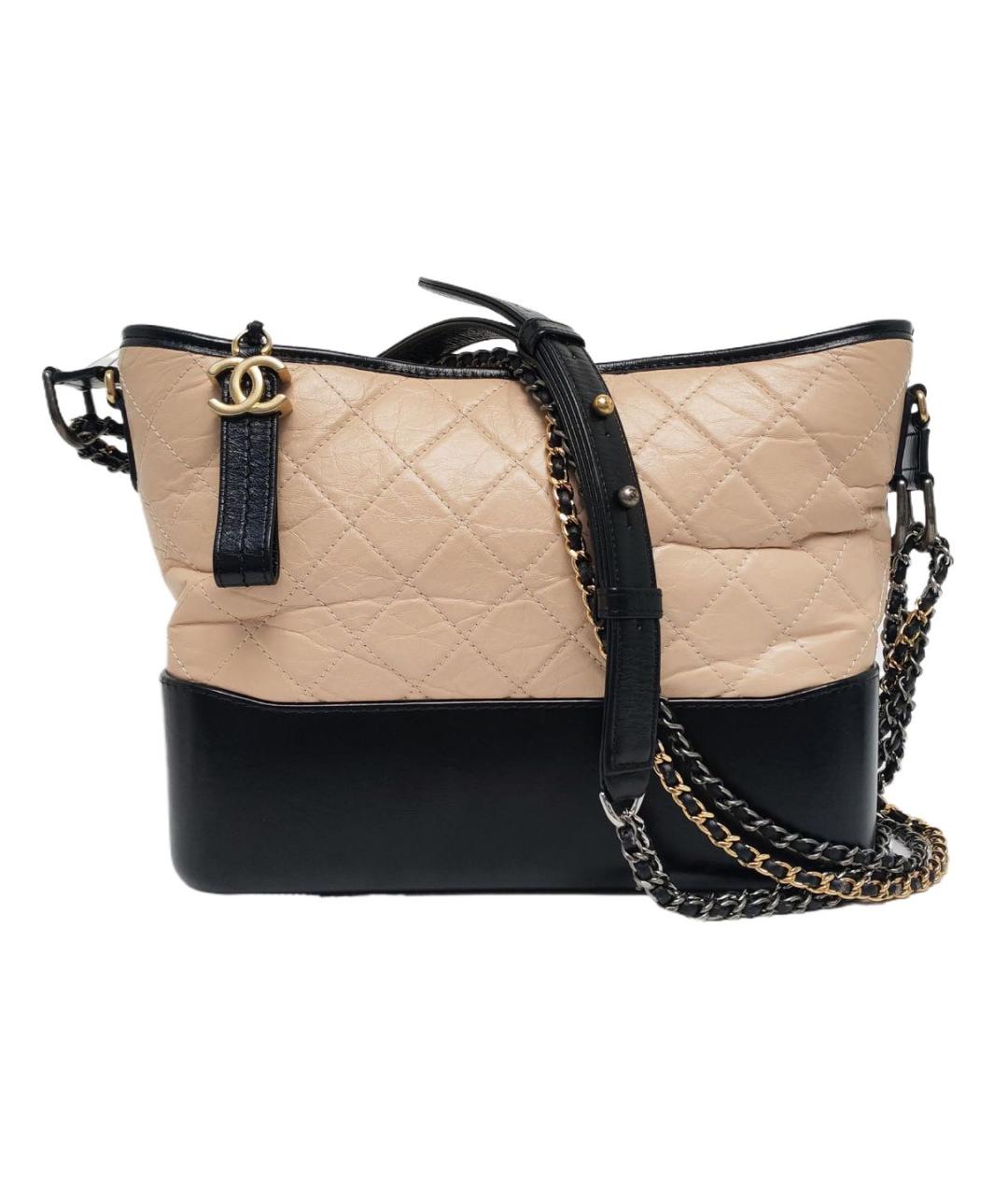 CHANEL Бежевая кожаная сумка через плечо, фото 5