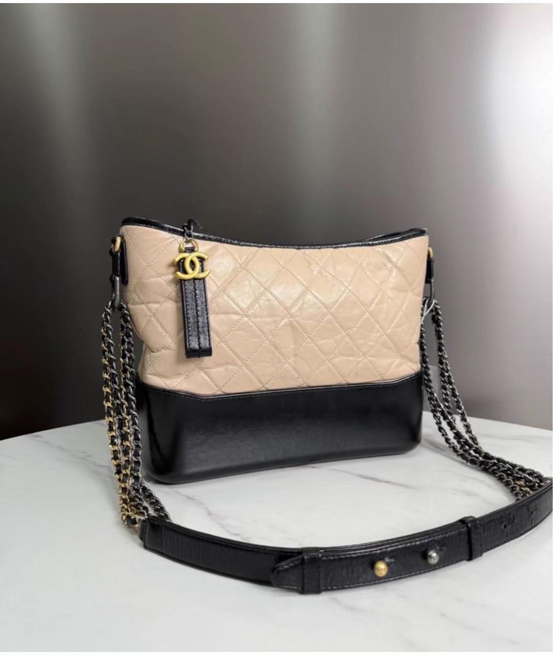 CHANEL Бежевая кожаная сумка через плечо, фото 3