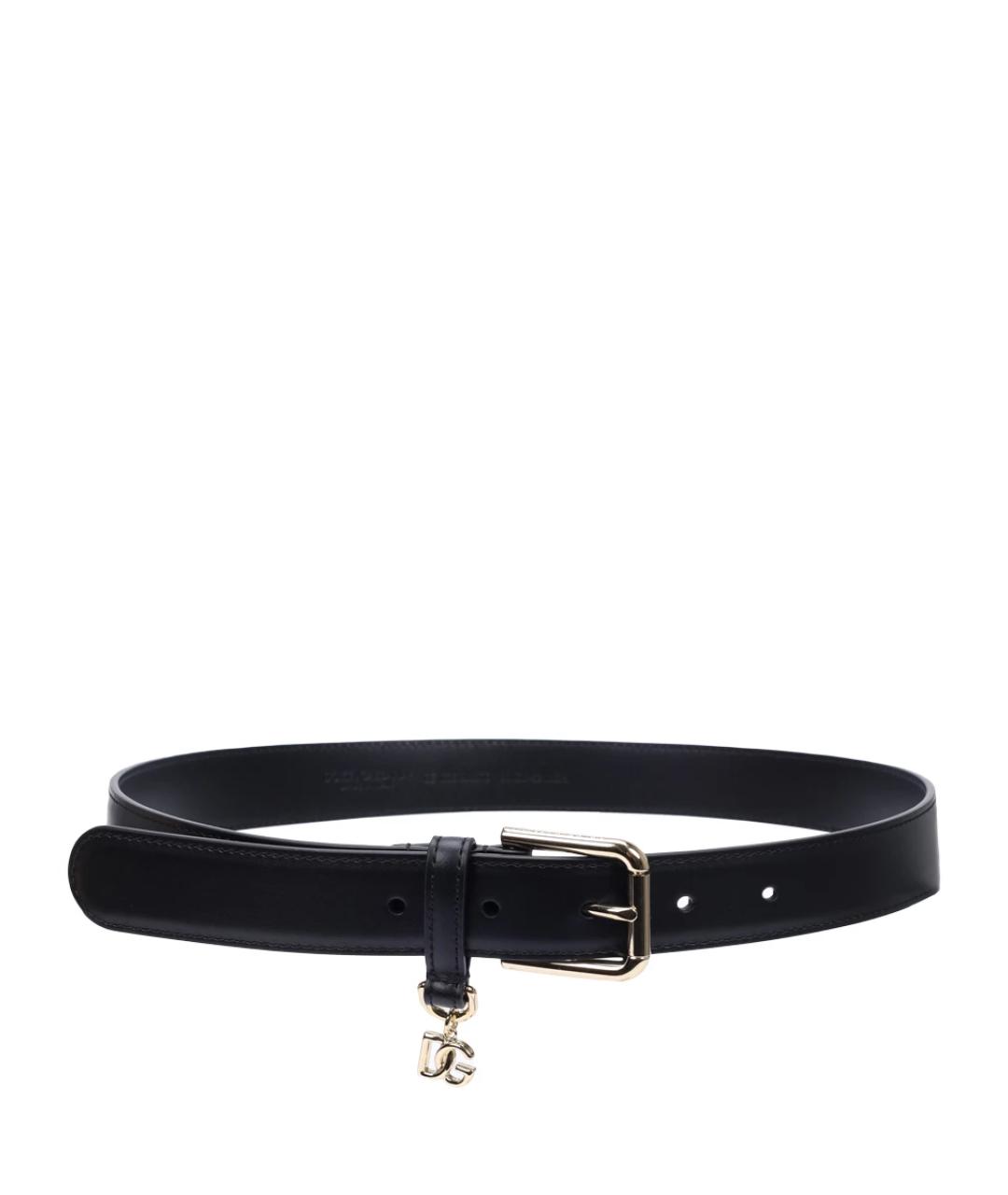 DOLCE&GABBANA Черный кожаный ремень, фото 2
