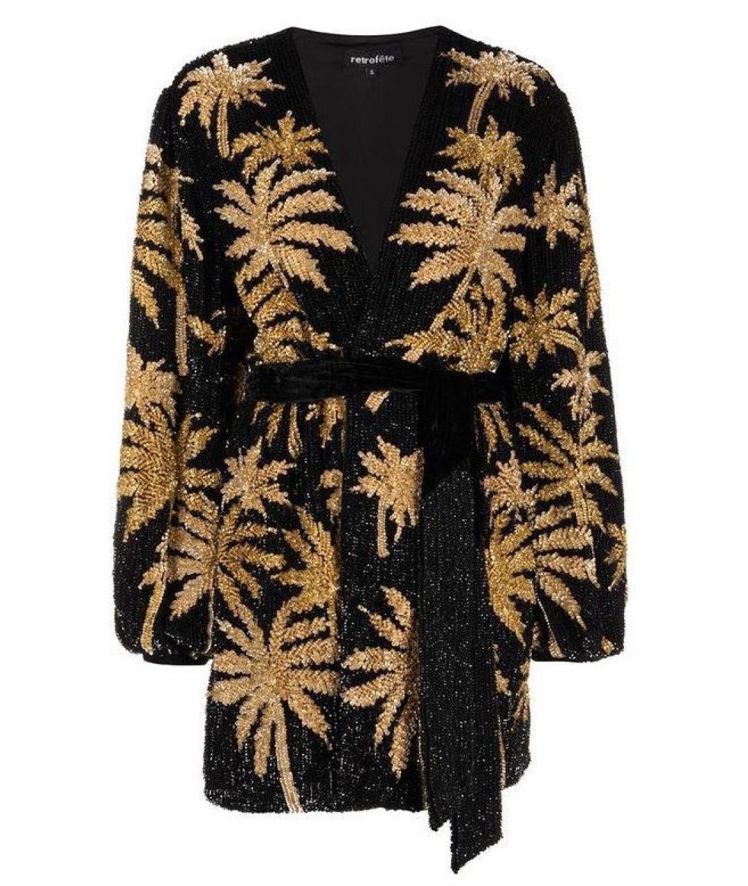 Retrofete Черное вискозное вечернее платье, фото 7