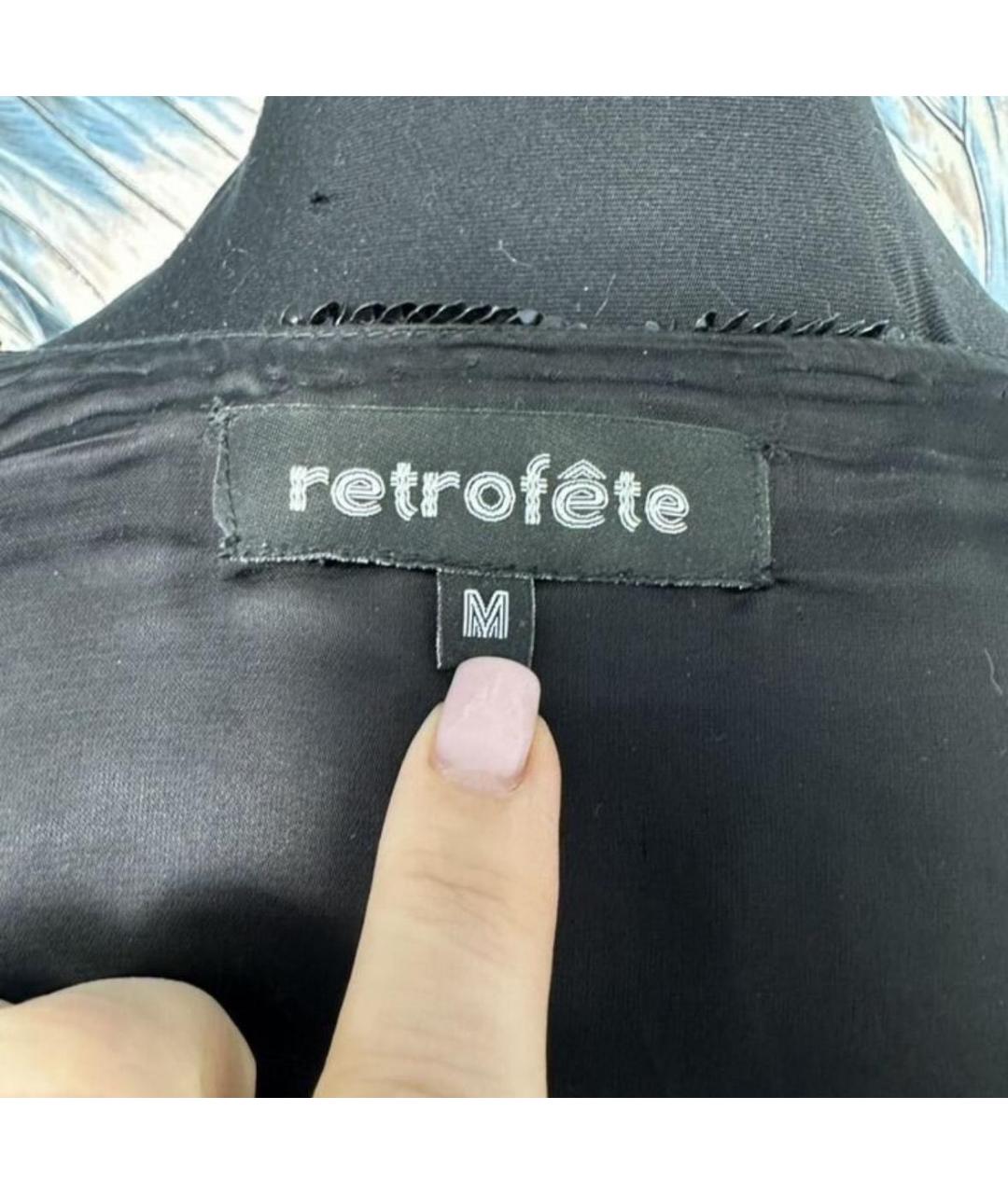 Retrofete Черное вискозное вечернее платье, фото 2