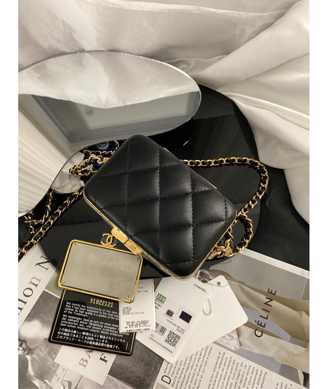 CHANEL Черная кожаная сумка через плечо, фото 6