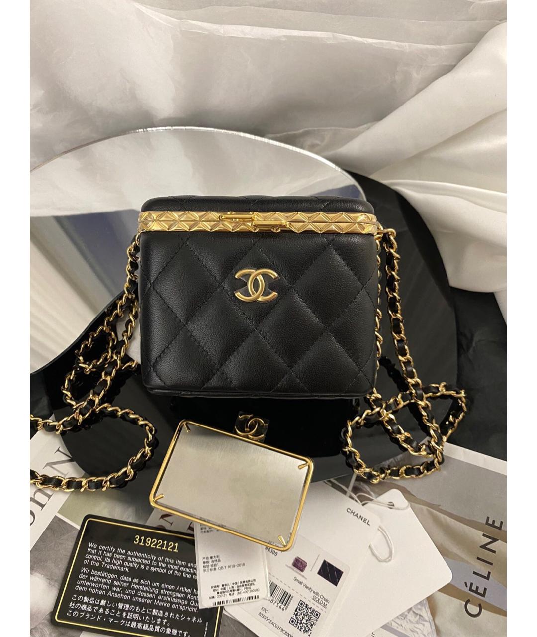 CHANEL Черная кожаная сумка через плечо, фото 10