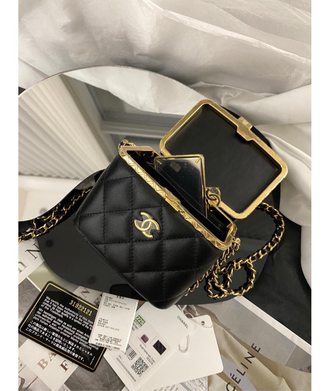 CHANEL Черная кожаная сумка через плечо, фото 7