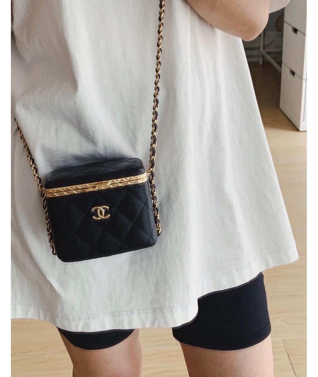 CHANEL Черная кожаная сумка через плечо, фото 9