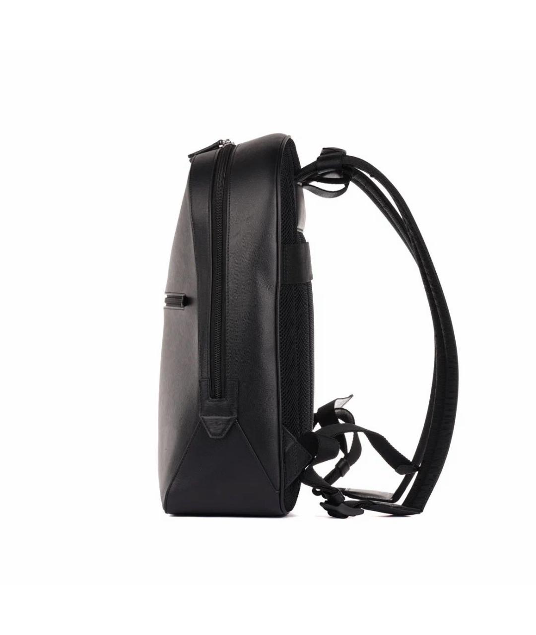 MONTBLANC Черный кожаный рюкзак, фото 4