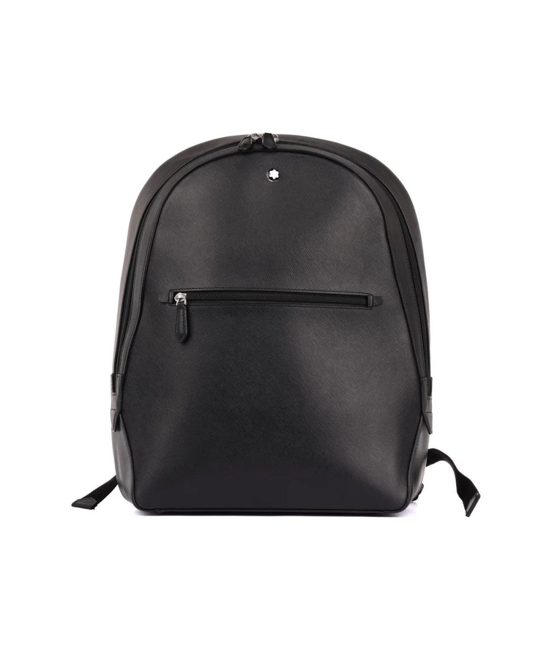 MONTBLANC Черный кожаный рюкзак, фото 8