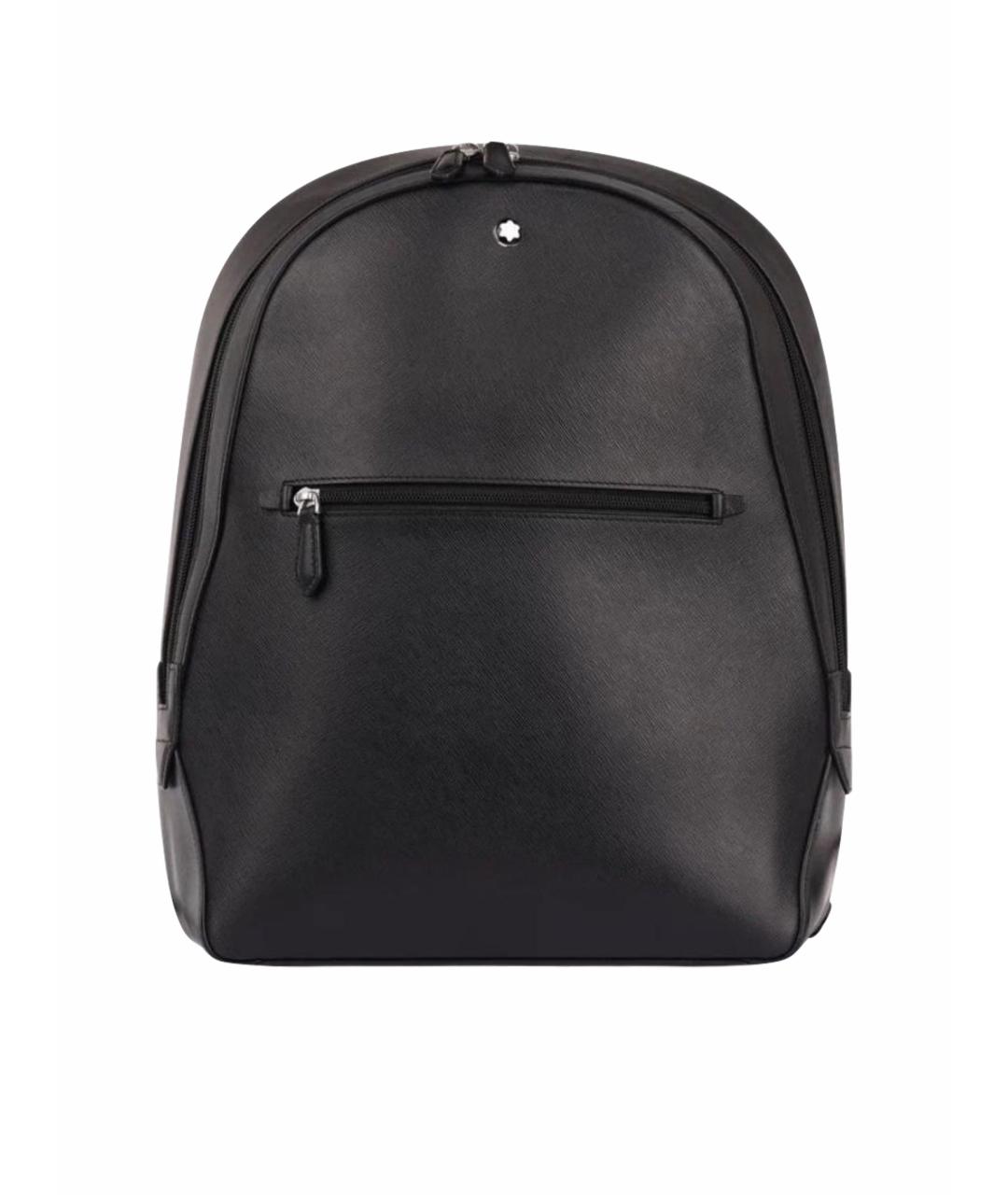 MONTBLANC Черный кожаный рюкзак, фото 1