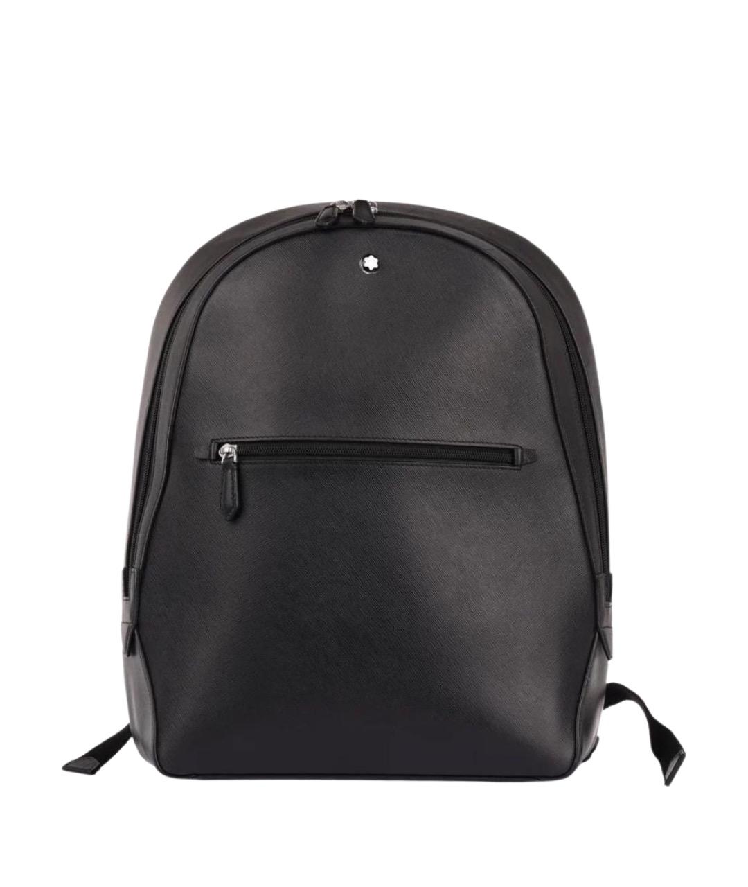 MONTBLANC Черный кожаный рюкзак, фото 1
