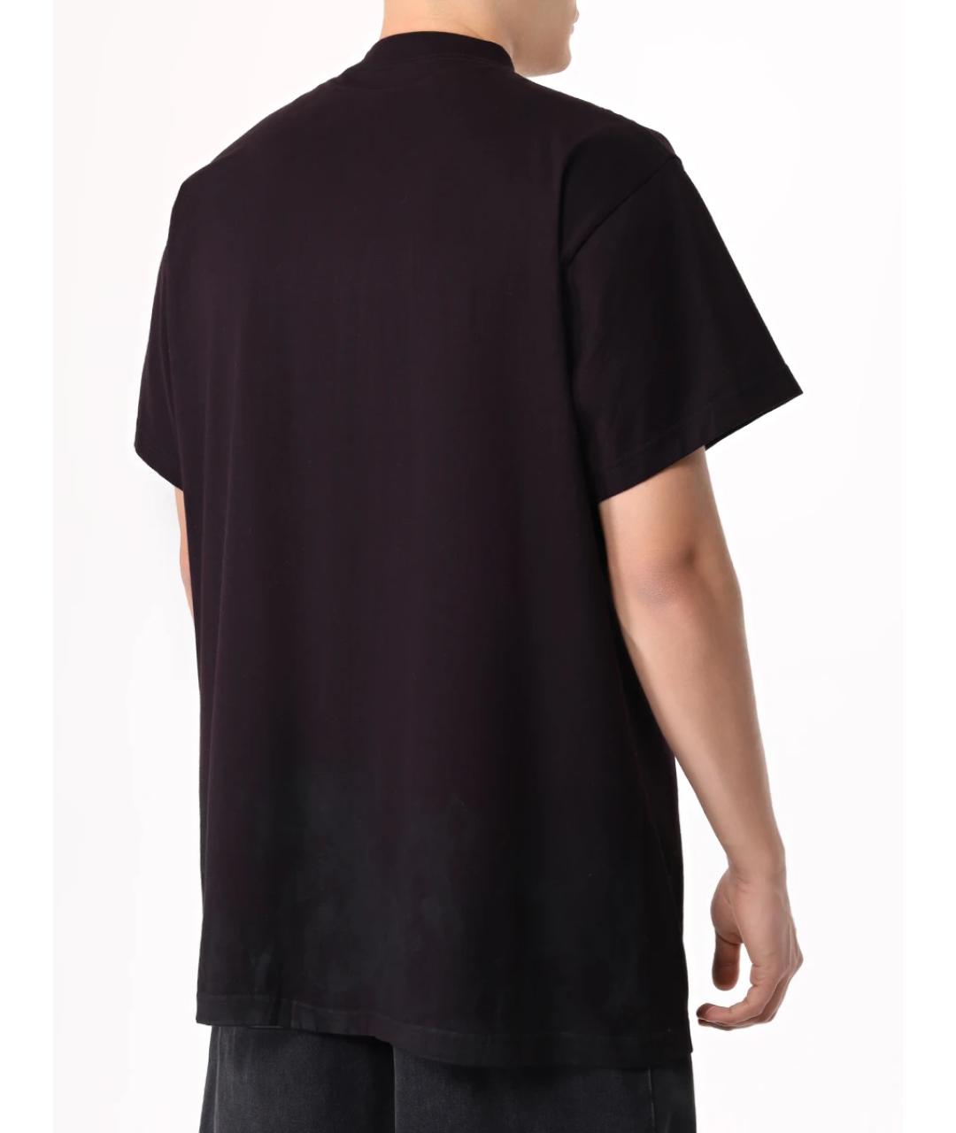 BALENCIAGA Черная хлопковая футболка, фото 3