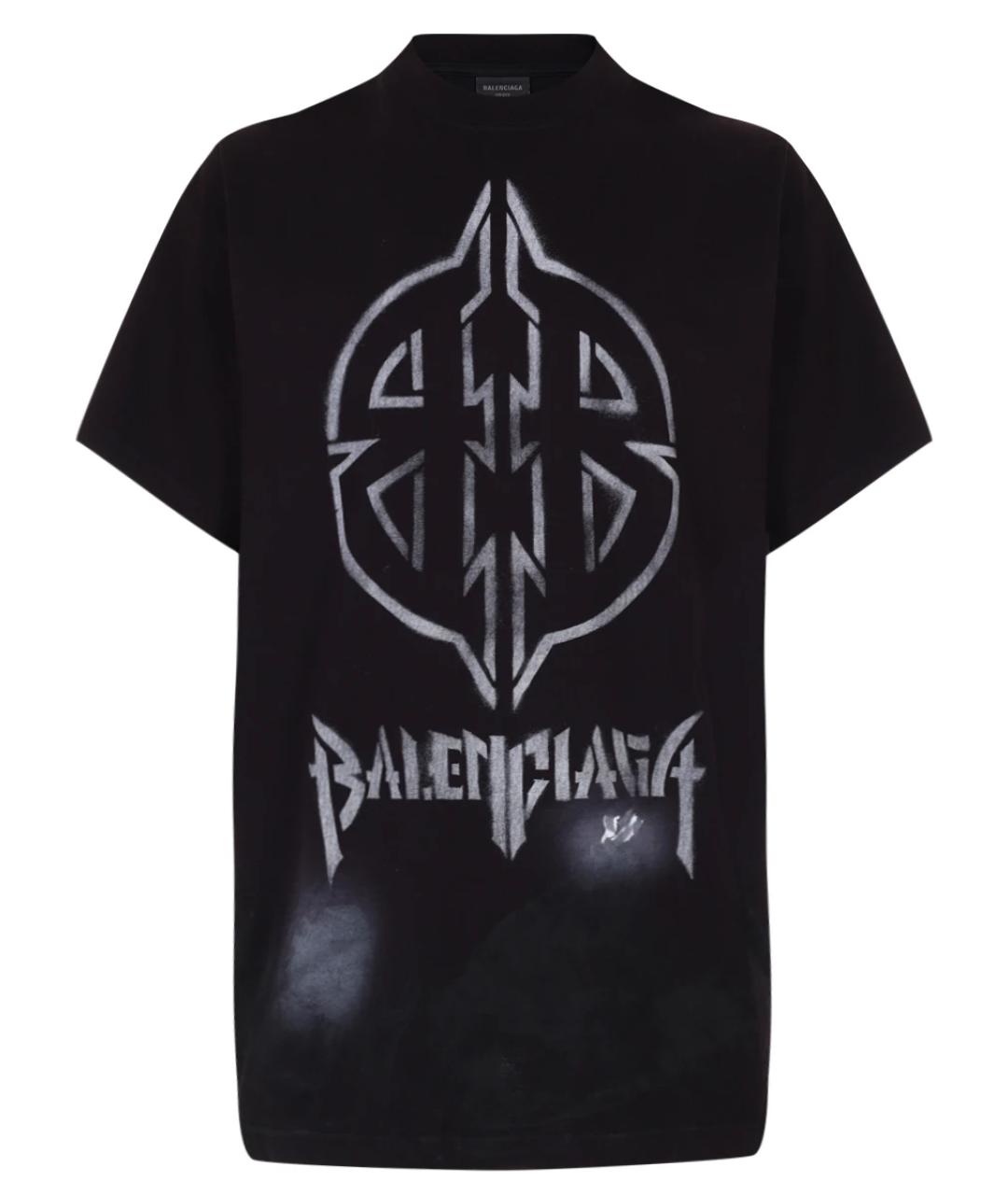 BALENCIAGA Черная хлопковая футболка, фото 1