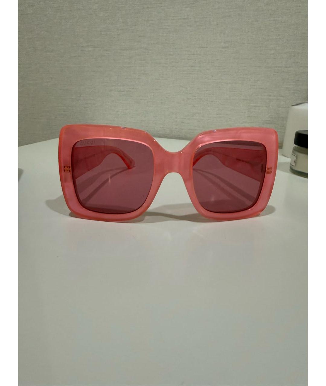 GUCCI Розовые пластиковые солнцезащитные очки, фото 4