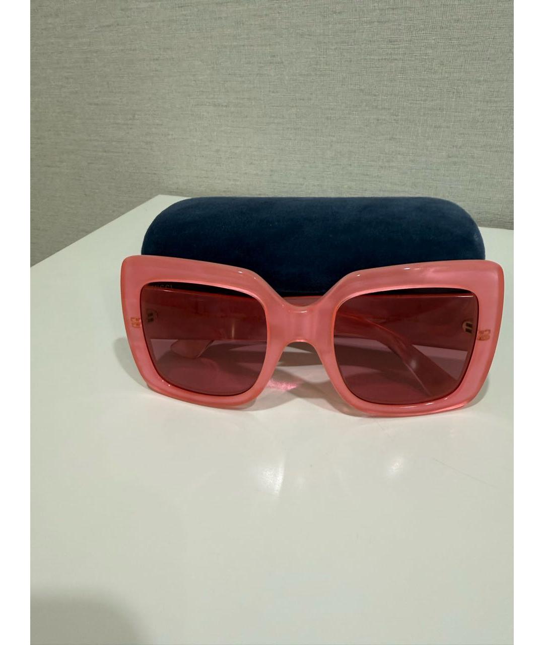 GUCCI Розовые пластиковые солнцезащитные очки, фото 2