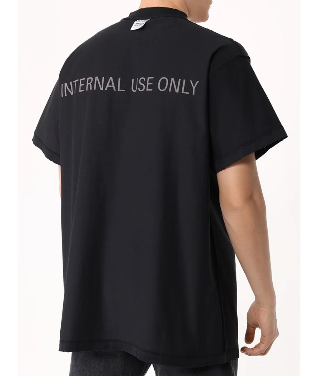 BALENCIAGA Черная хлопковая футболка, фото 3