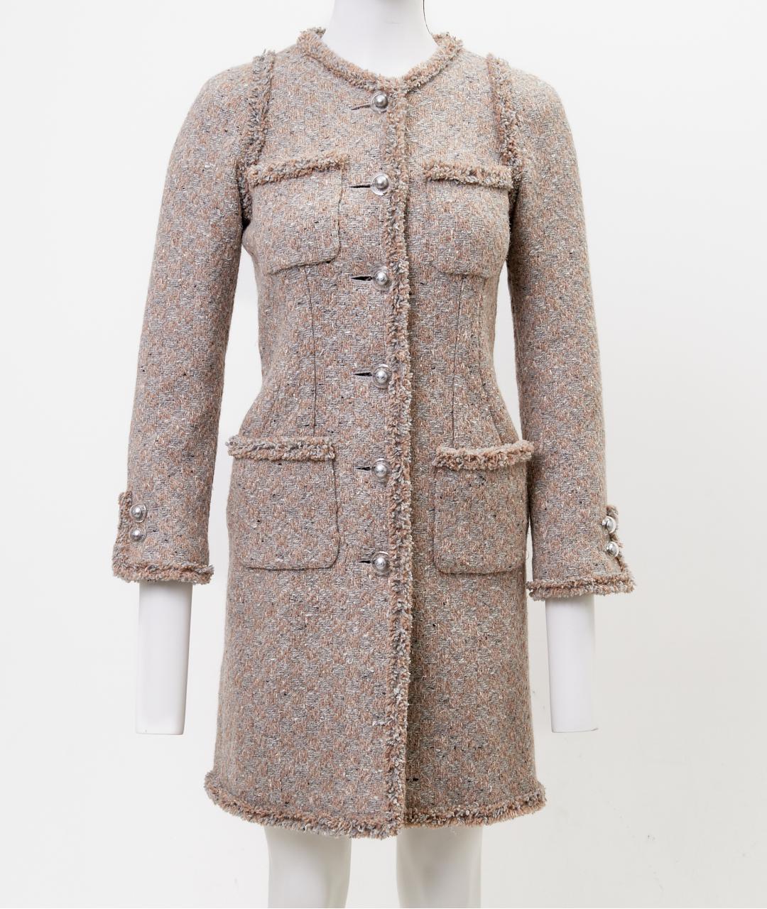 CHANEL Бежевое твидовое пальто, фото 8