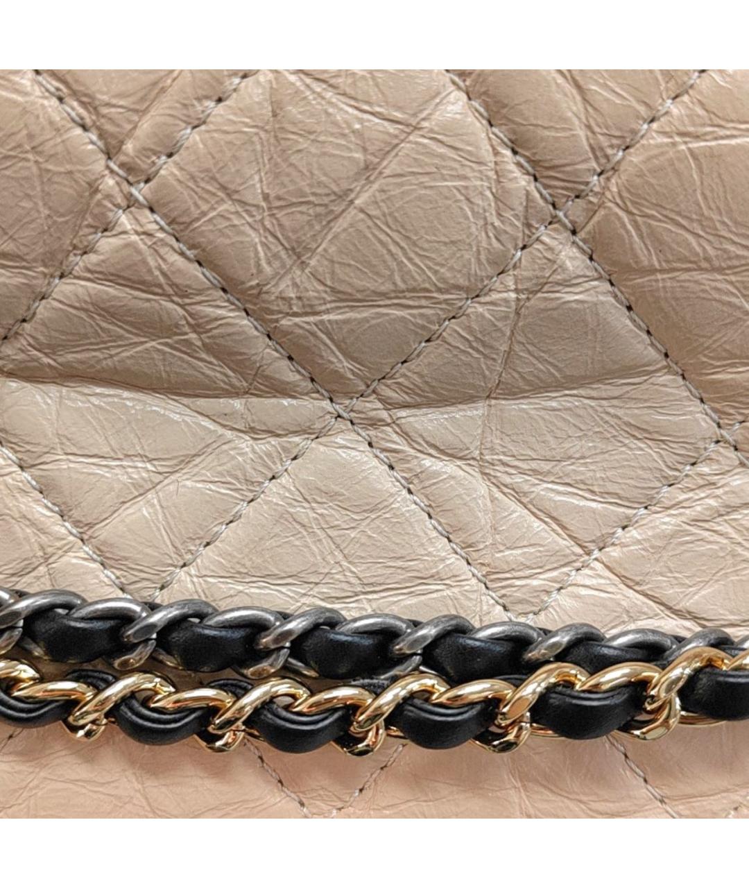 CHANEL Бежевая кожаная сумка через плечо, фото 6