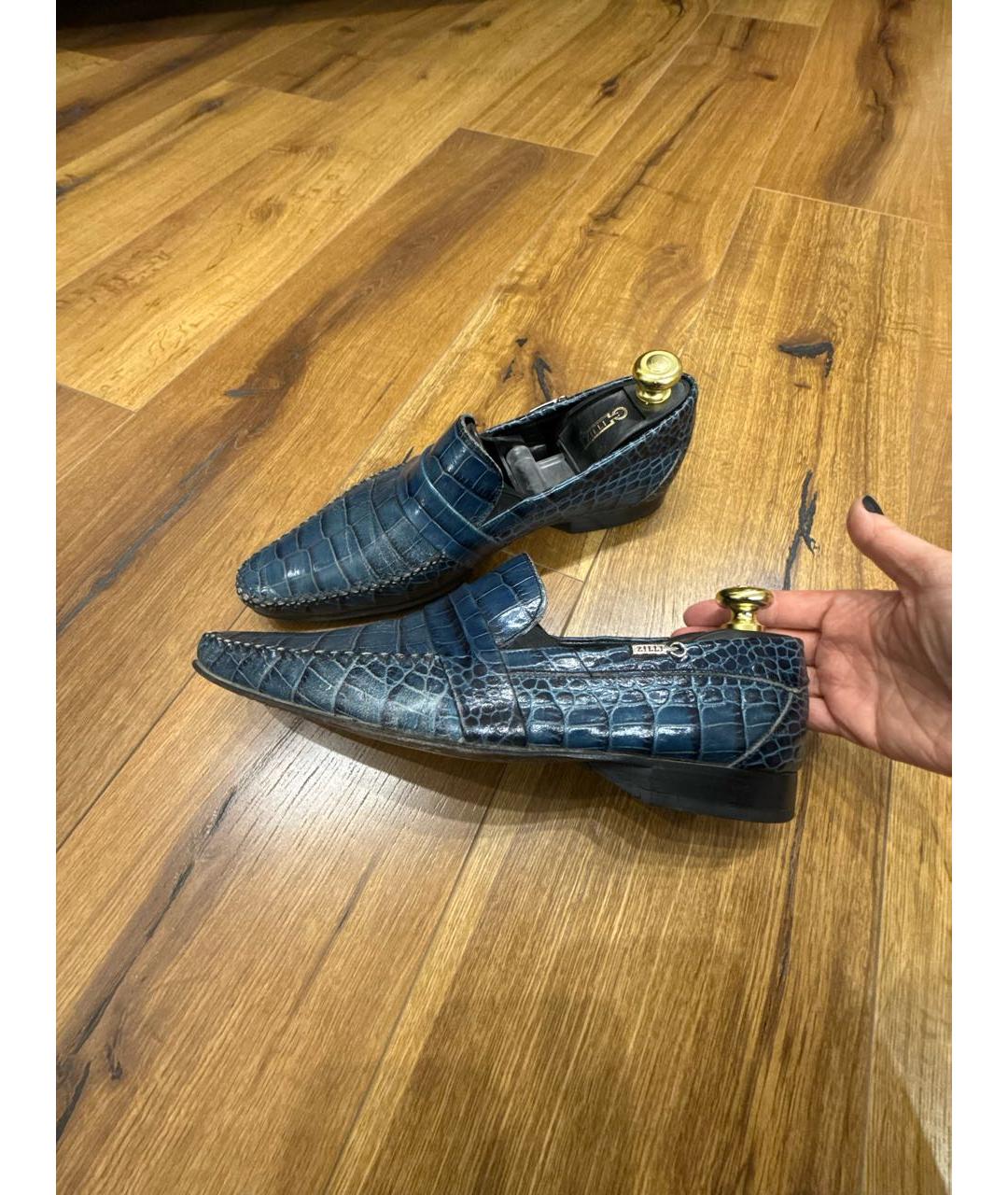 ZILLI Синие кожаные туфли, фото 5