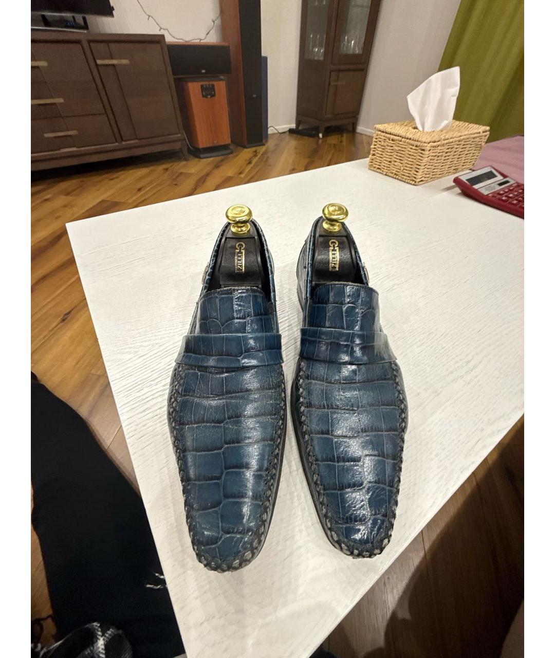 ZILLI Синие кожаные туфли, фото 2
