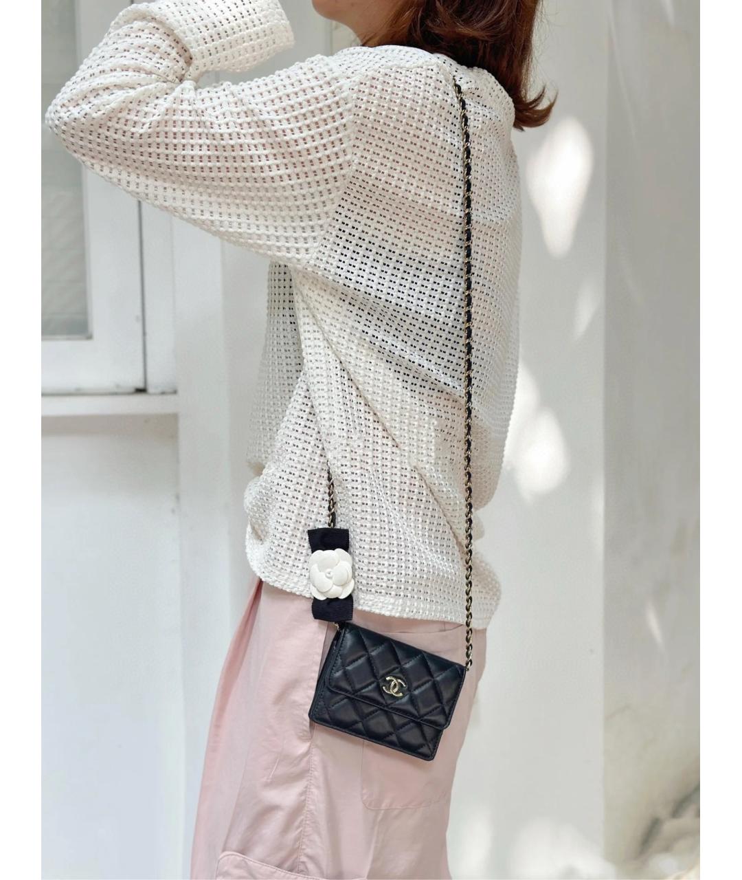 CHANEL Черная кожаная сумка через плечо, фото 4