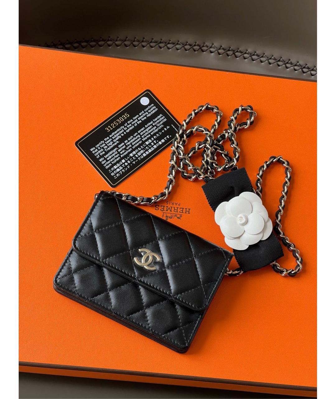 CHANEL Черная кожаная сумка через плечо, фото 7