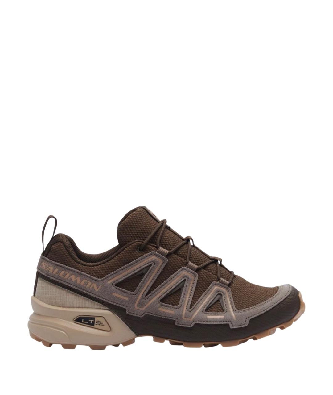 SALOMON Коричневые текстильные низкие кроссовки / кеды, фото 1