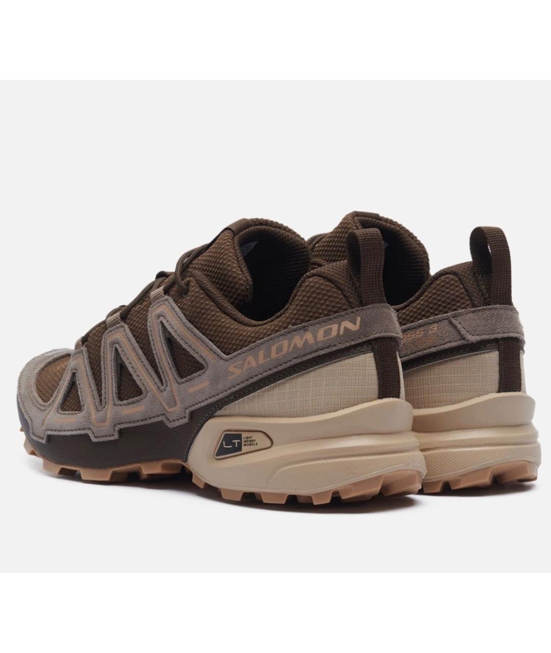 SALOMON Коричневые текстильные низкие кроссовки / кеды, фото 4