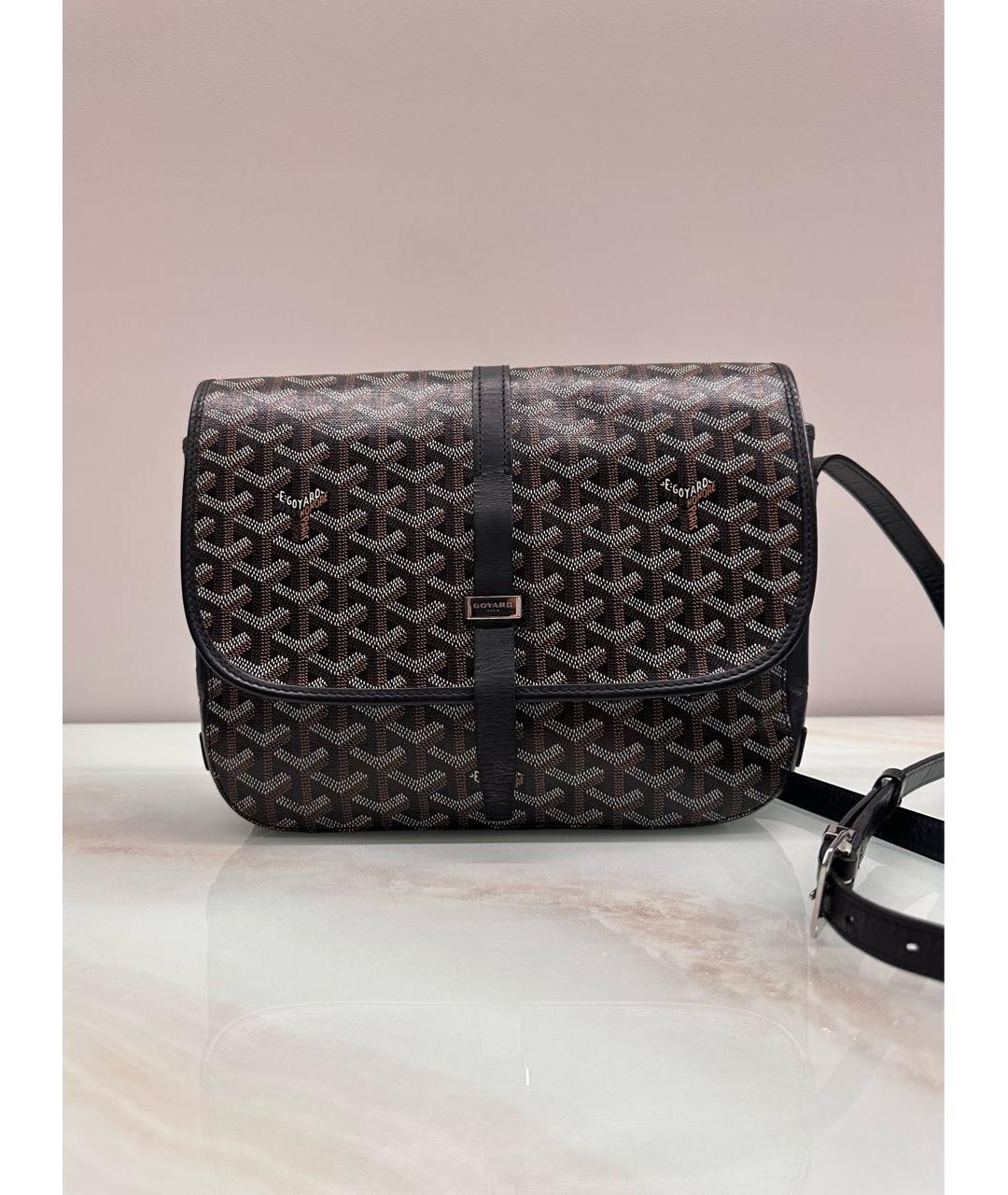 GOYARD Черная кожаная сумка на плечо, фото 7