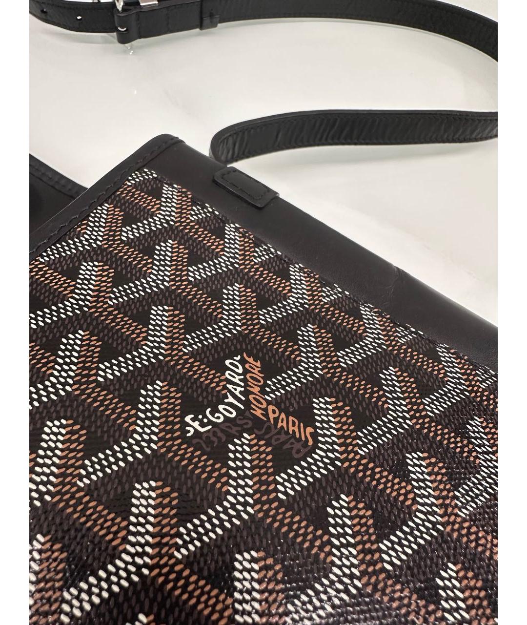 GOYARD Черная кожаная сумка на плечо, фото 6