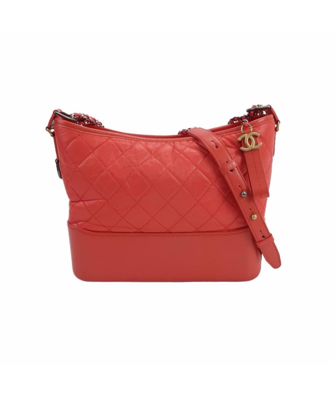 CHANEL Красная кожаная сумка через плечо, фото 5