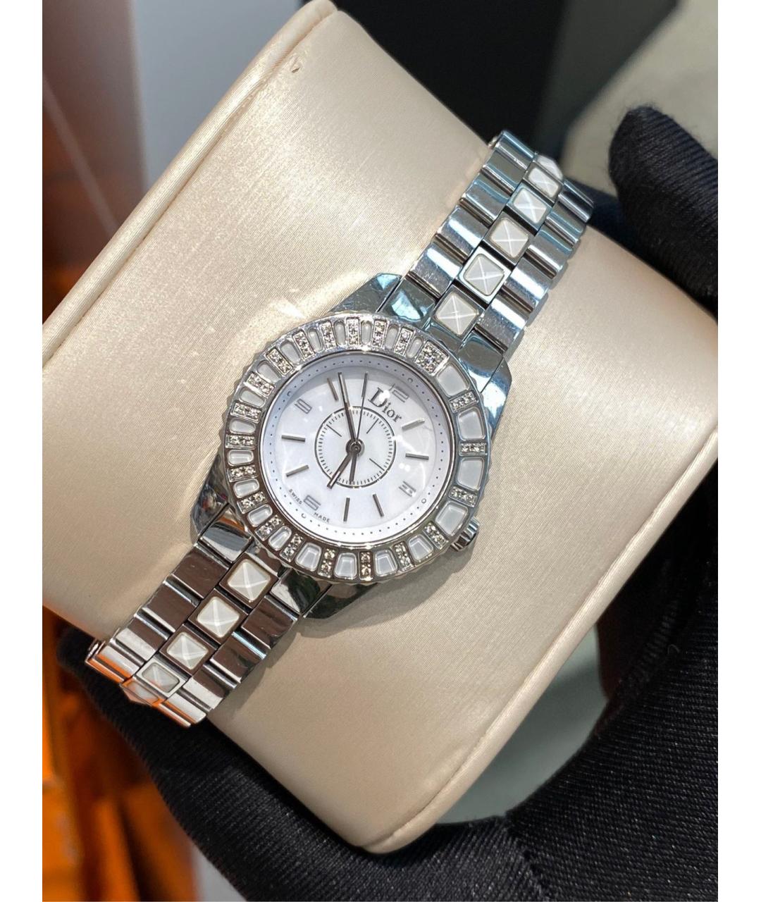 CHRISTIAN DIOR Белые металлические часы, фото 3