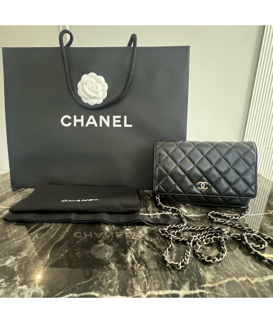 CHANEL Черная кожаная сумка через плечо, фото 3