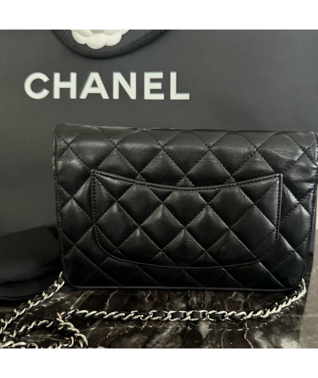 CHANEL Черная кожаная сумка через плечо, фото 5