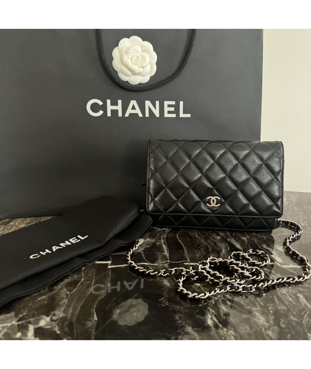 CHANEL Черная кожаная сумка через плечо, фото 2