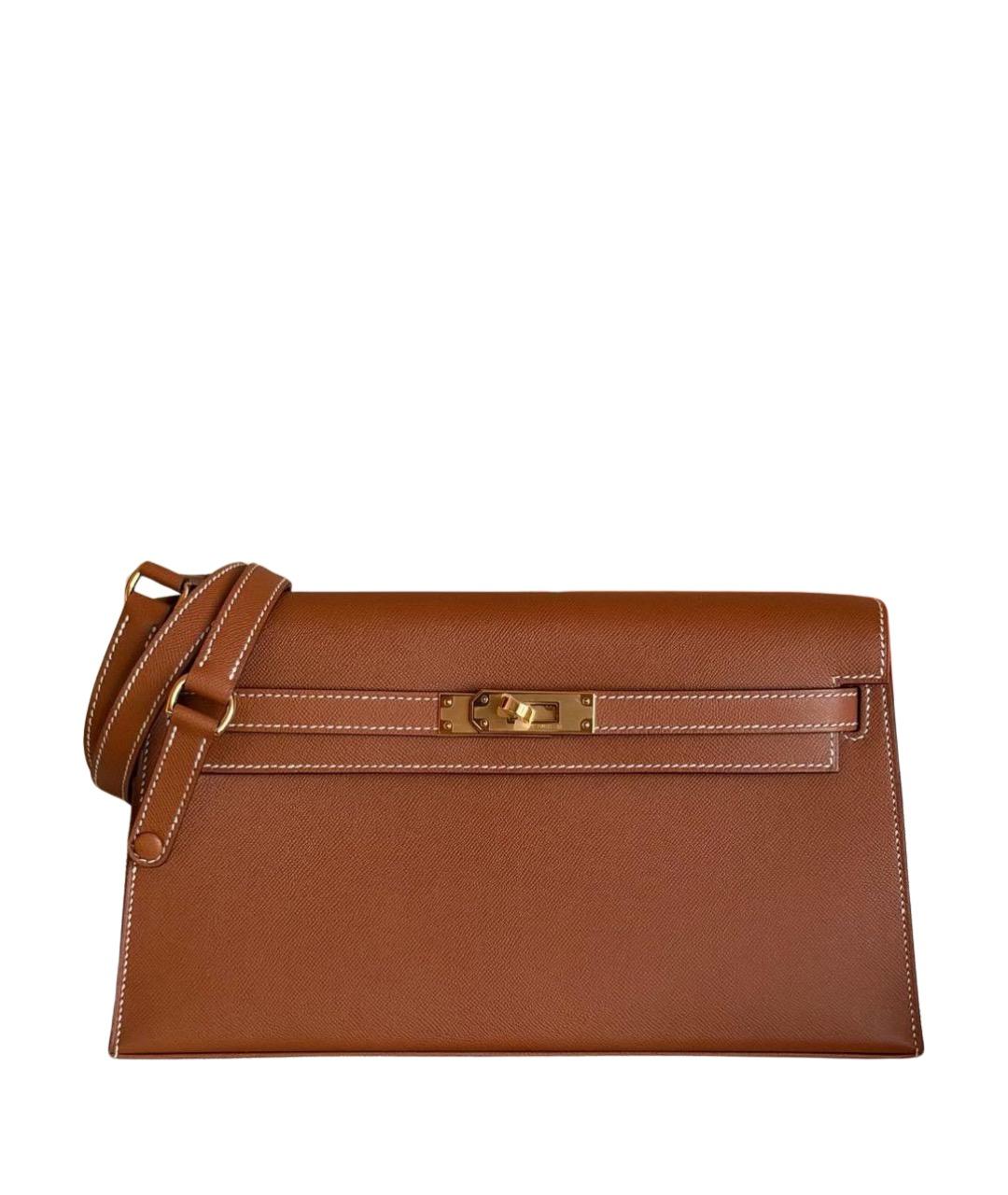 HERMES Коричневая кожаная сумка через плечо, фото 1