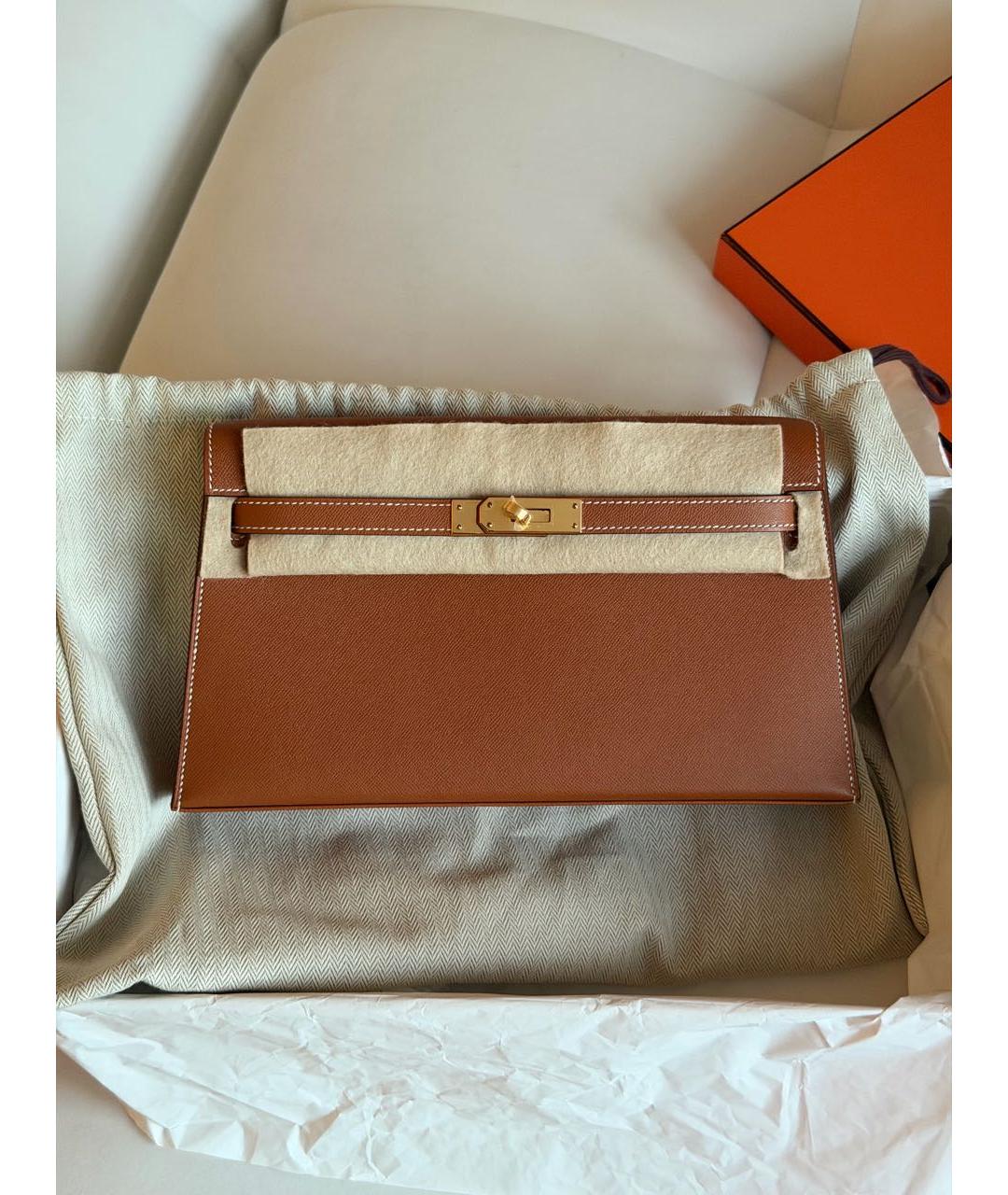 HERMES Коричневая кожаная сумка через плечо, фото 2