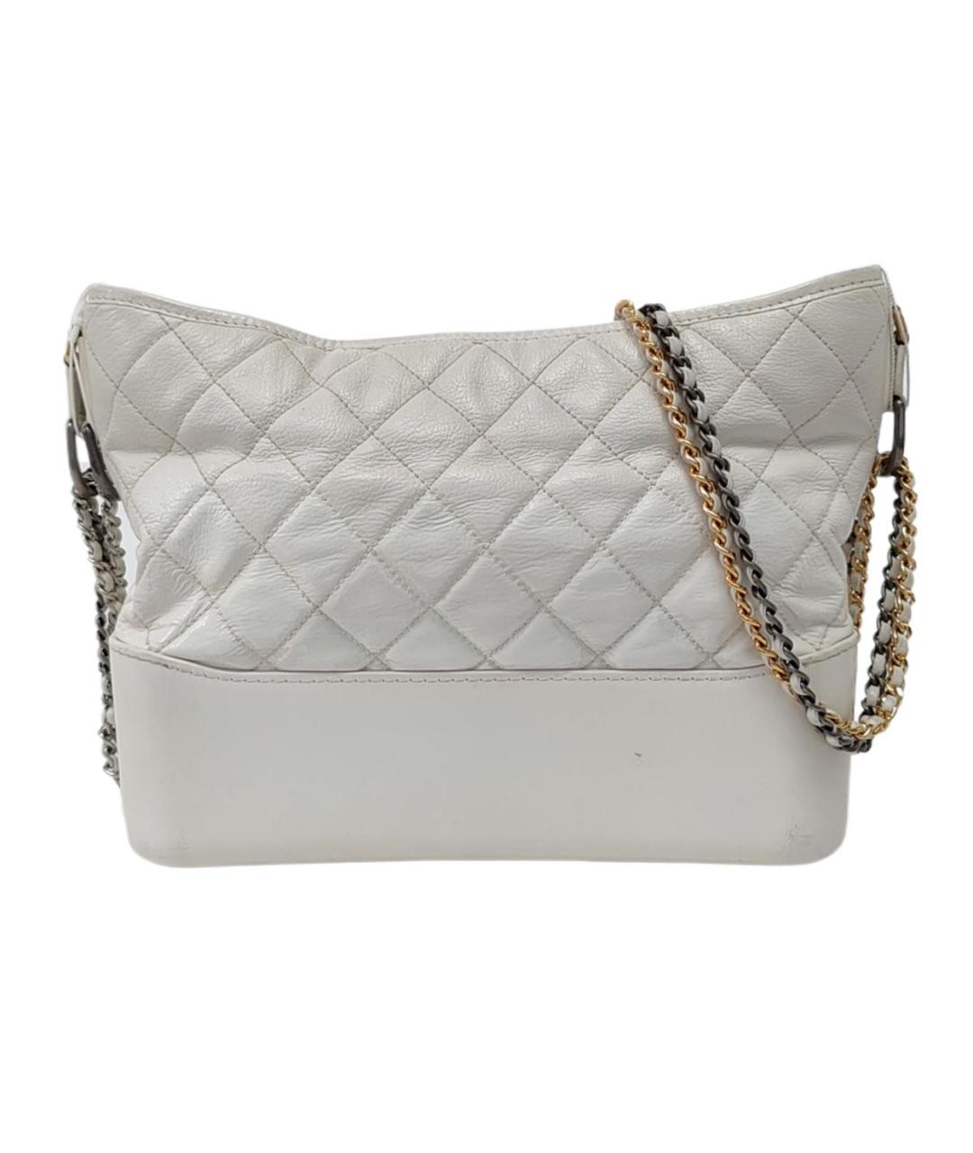 CHANEL Белая кожаная сумка через плечо, фото 5