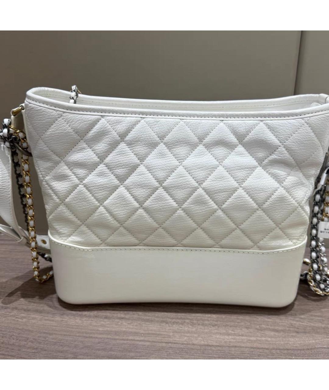 CHANEL Белая кожаная сумка через плечо, фото 4