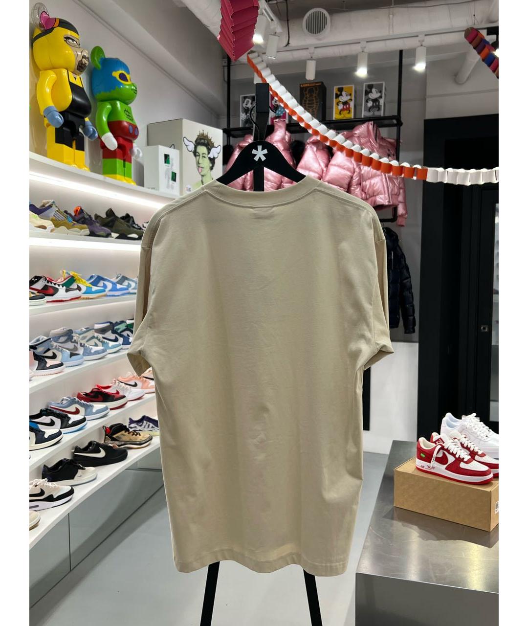 JACQUEMUS Бежевая хлопковая футболка, фото 2