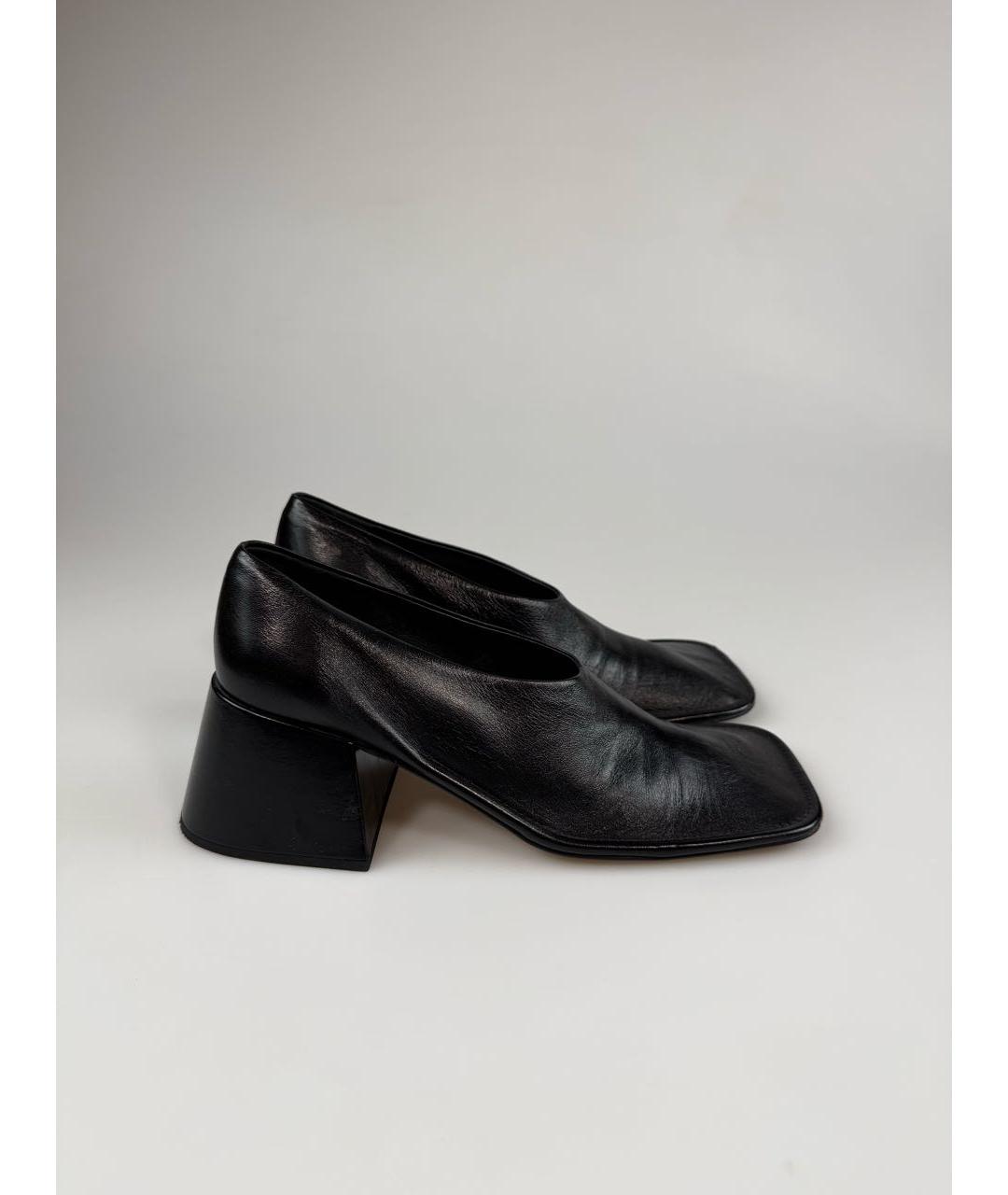 JIL SANDER Черные кожаные туфли, фото 8