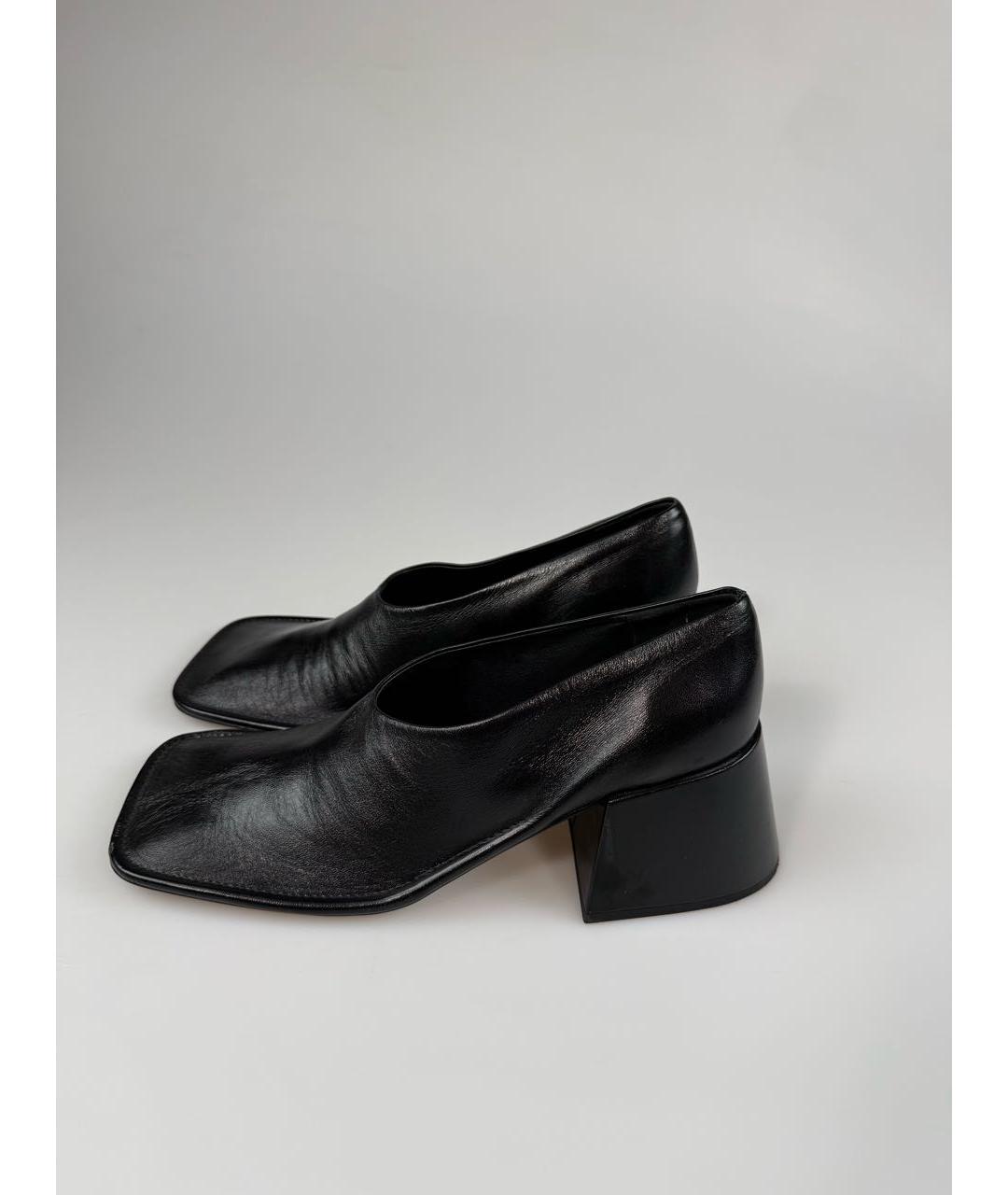 JIL SANDER Черные кожаные туфли, фото 4