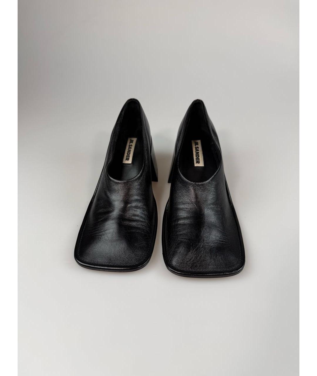 JIL SANDER Черные кожаные туфли, фото 2