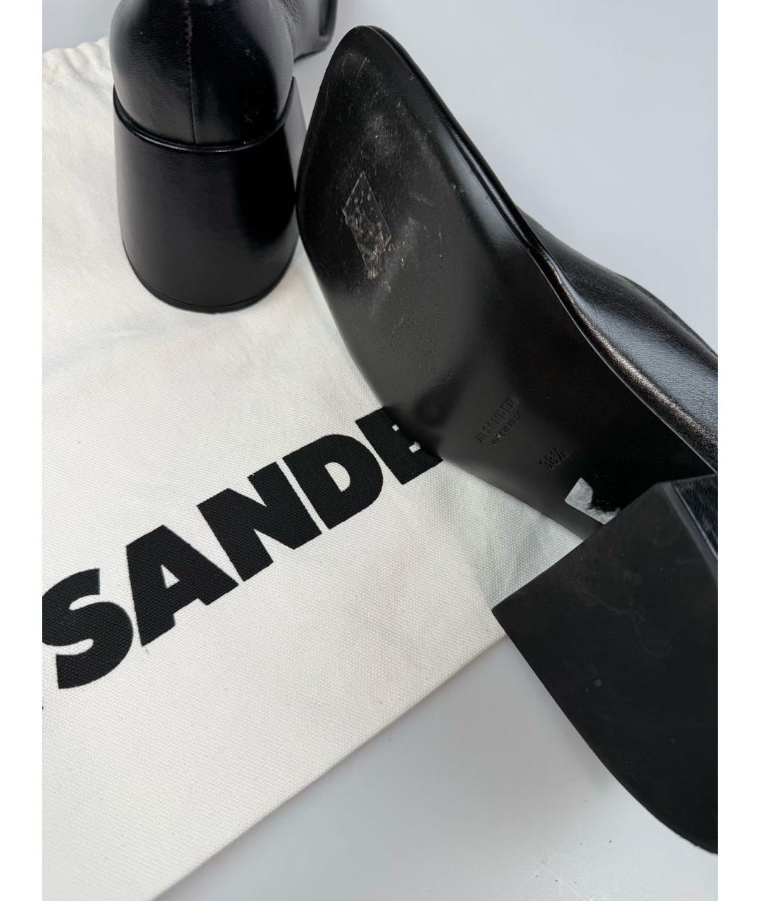 JIL SANDER Черные кожаные туфли, фото 7