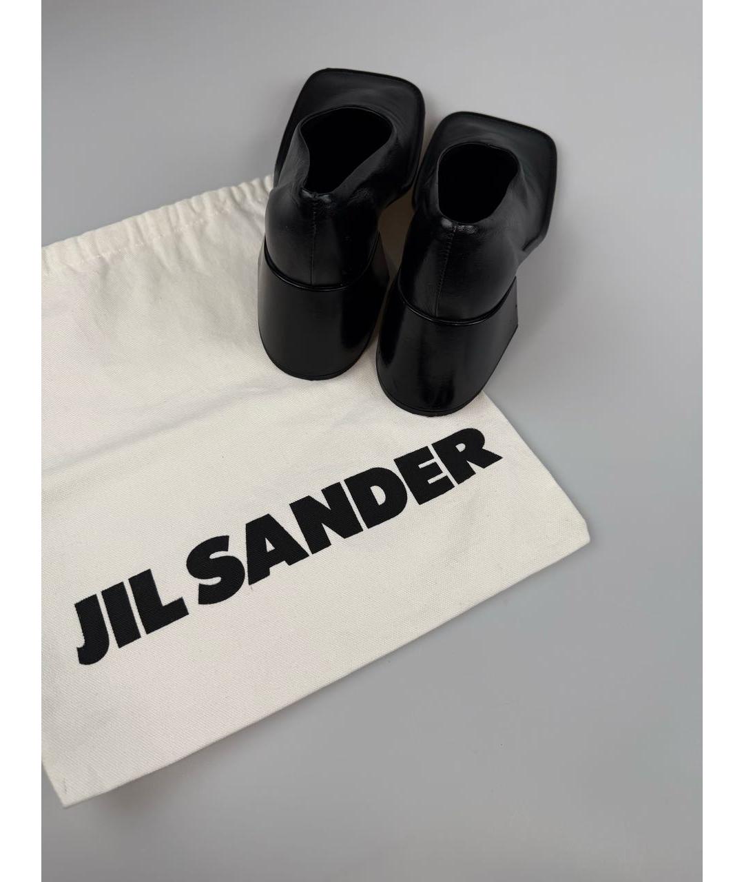 JIL SANDER Черные кожаные туфли, фото 6
