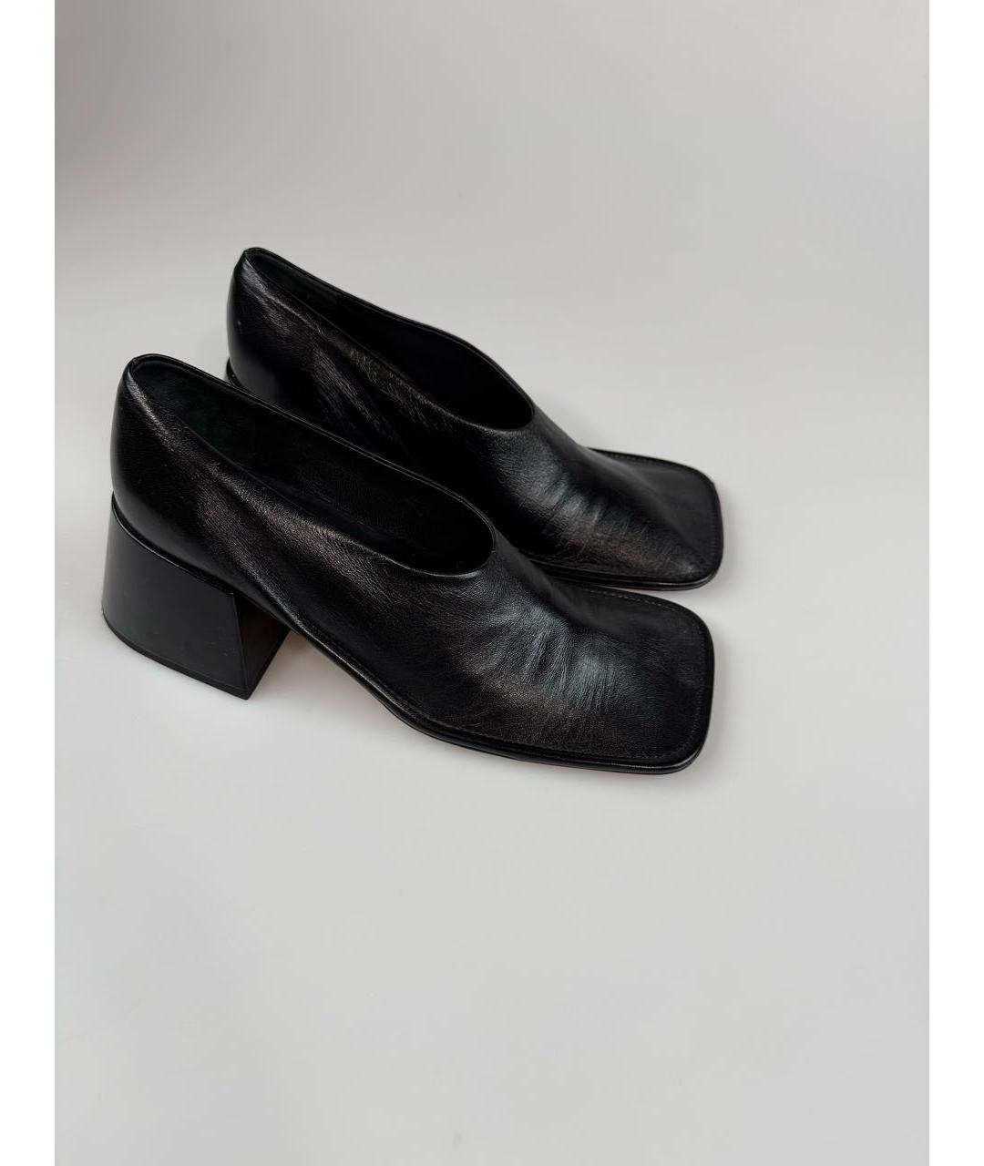 JIL SANDER Черные кожаные туфли, фото 5