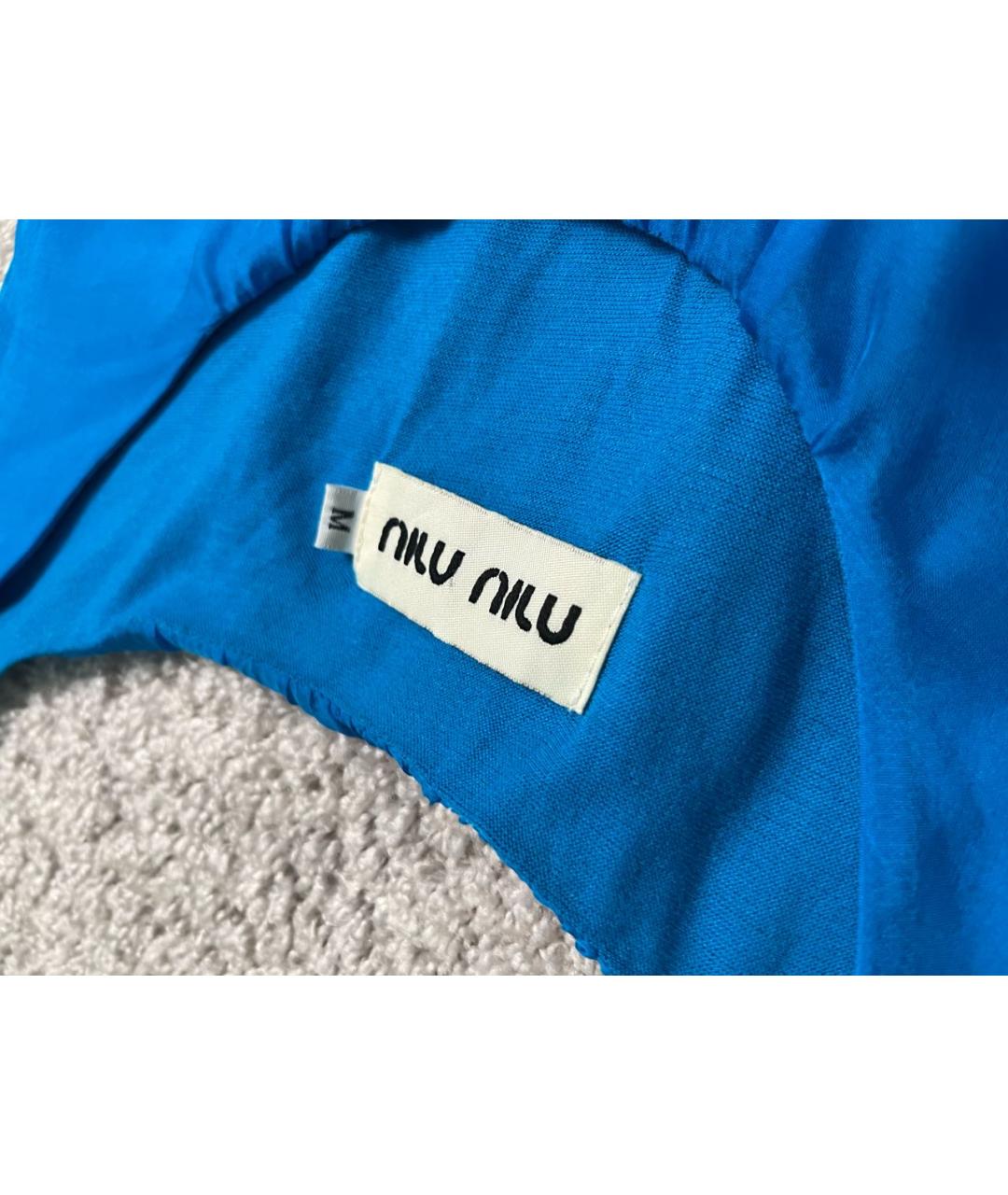 MIU MIU Синее шифоновое повседневное платье, фото 5