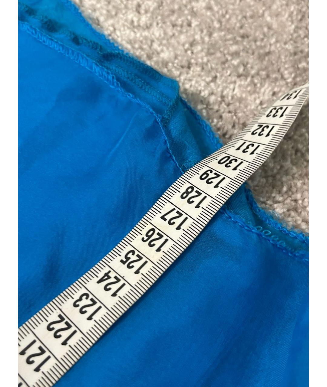MIU MIU Синее шифоновое повседневное платье, фото 7